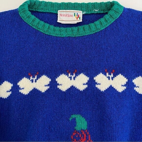 The Irish Scene Wool Sweater Intarsia Leprechaun Ireland Men’s Medium Vintage - Picture 8 of 12